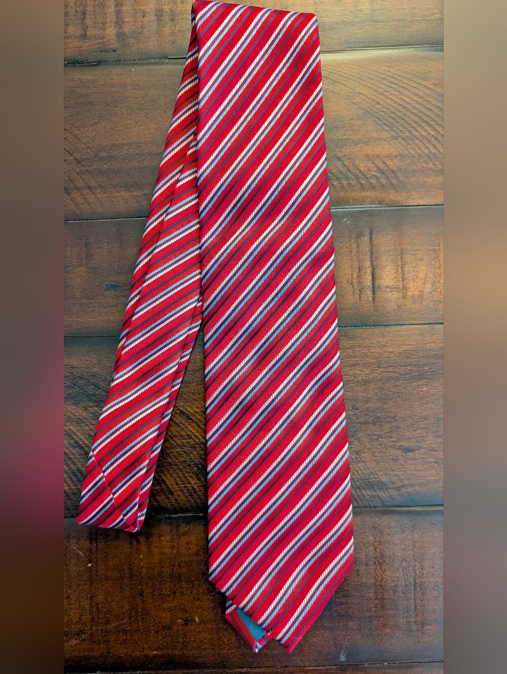 Alexander Julian Colours Red White Blue 60" Neck Tie 100% Polyester cthny
